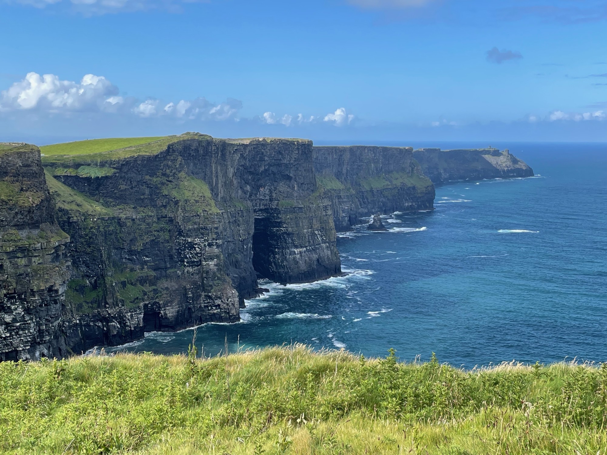 Cliffs on ocean shore.