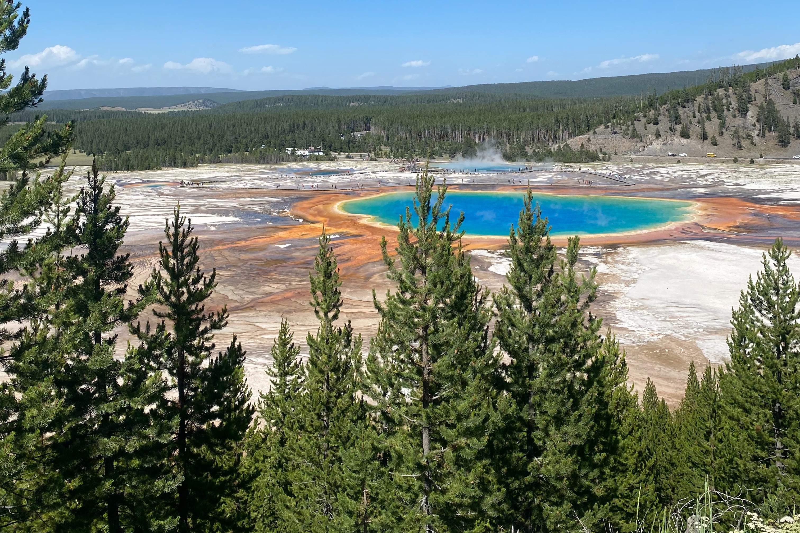 View from the top of Grand Prismatic Spring.