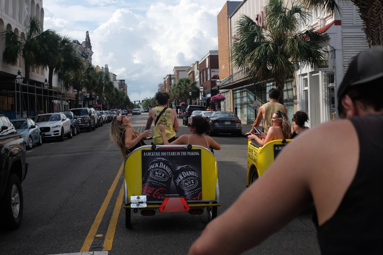 Ride a bike taxi to go downtown and do your last minute shopping.