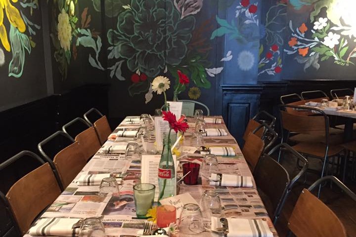 The Meat & Cheese Restaurant and Farm Shop's cozy dining area.