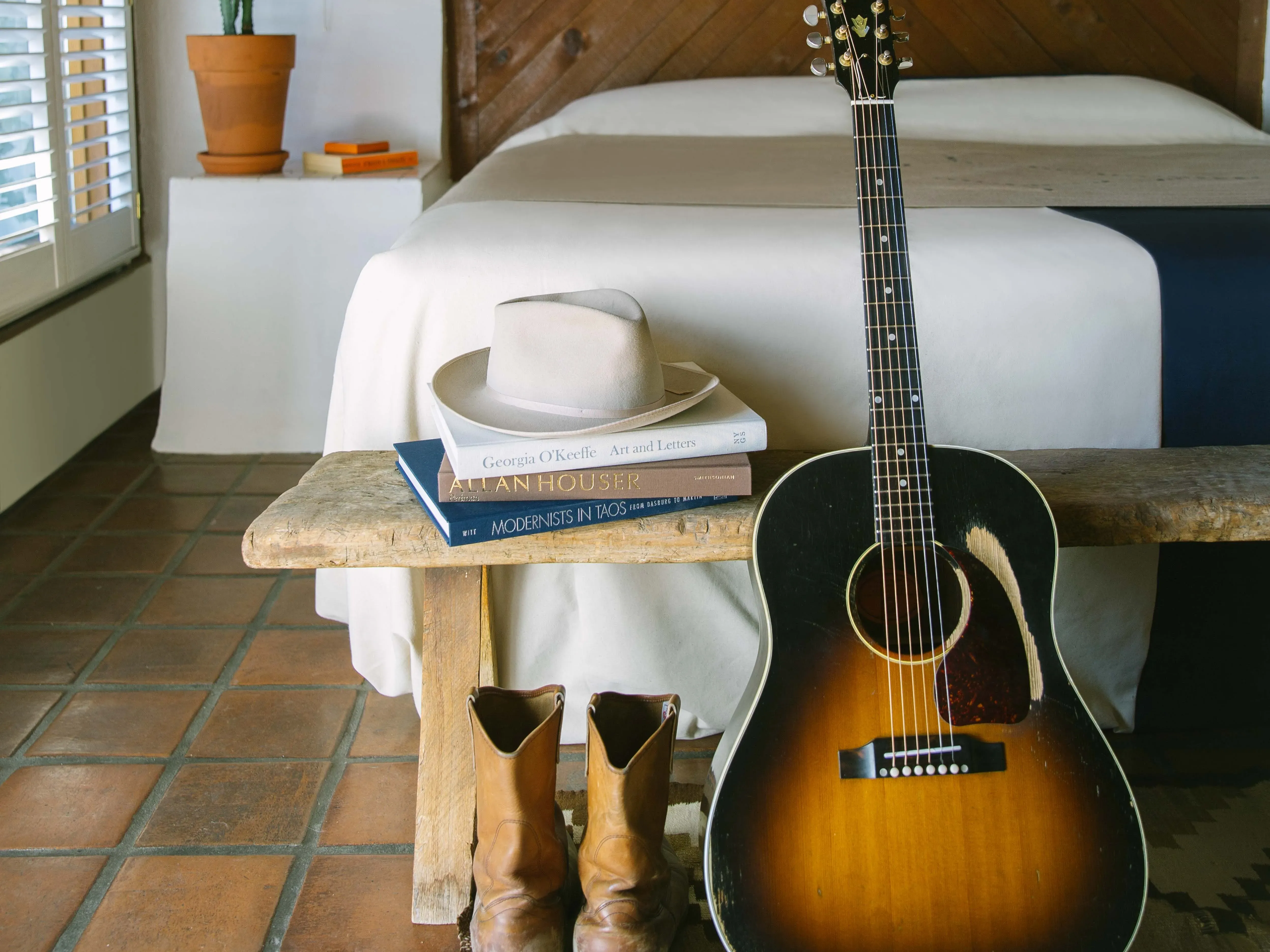 Guitar in a room