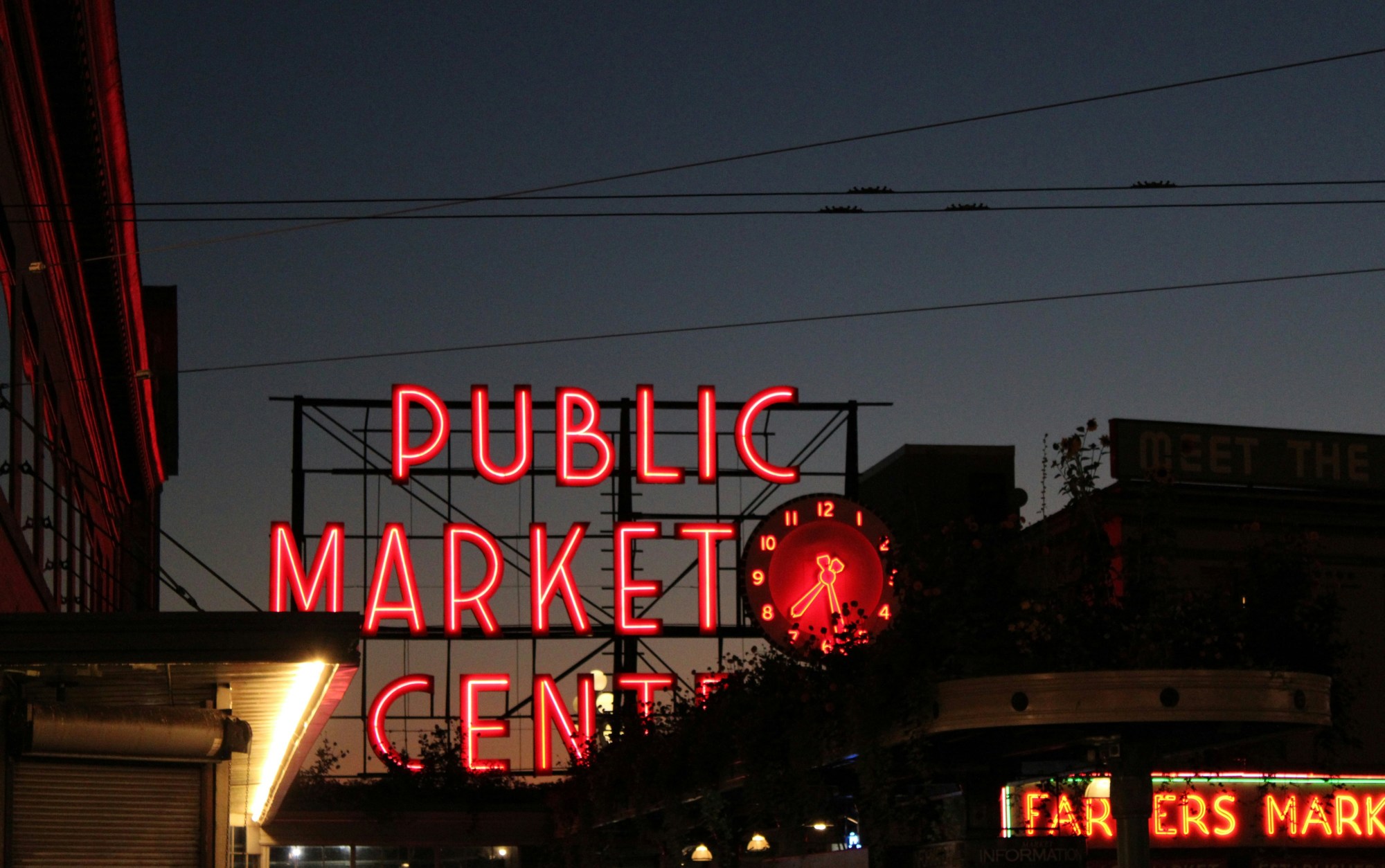 Public market center sign board.