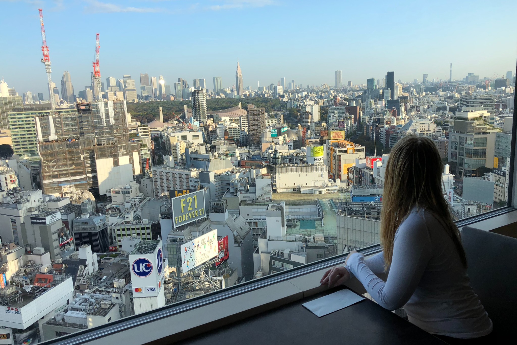 Dine in a restaurant with a maginificent view of the city of Tokyo.