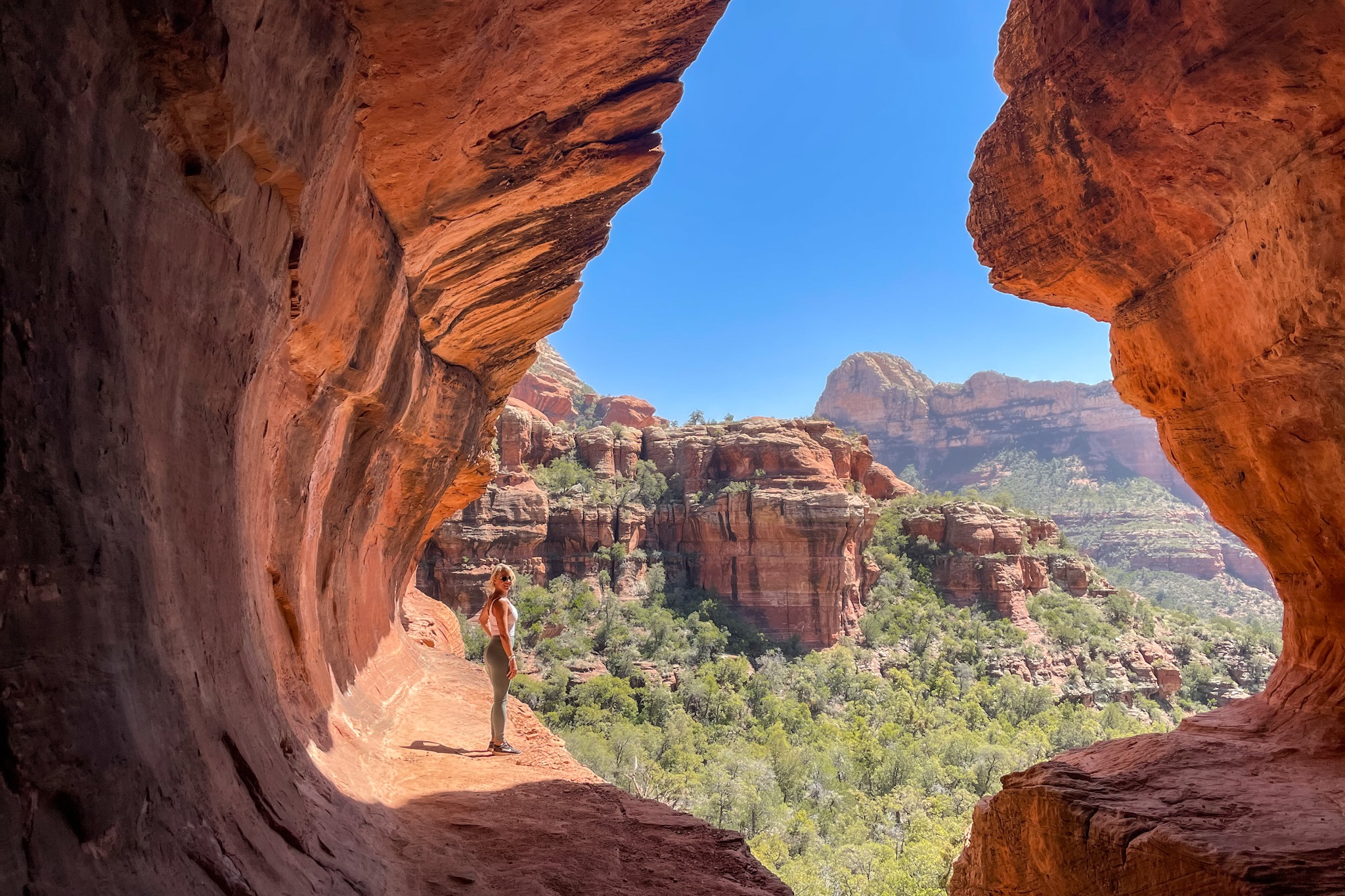 Reaching the Subway Cave after hiking along the Boynton Canyon Trail.
