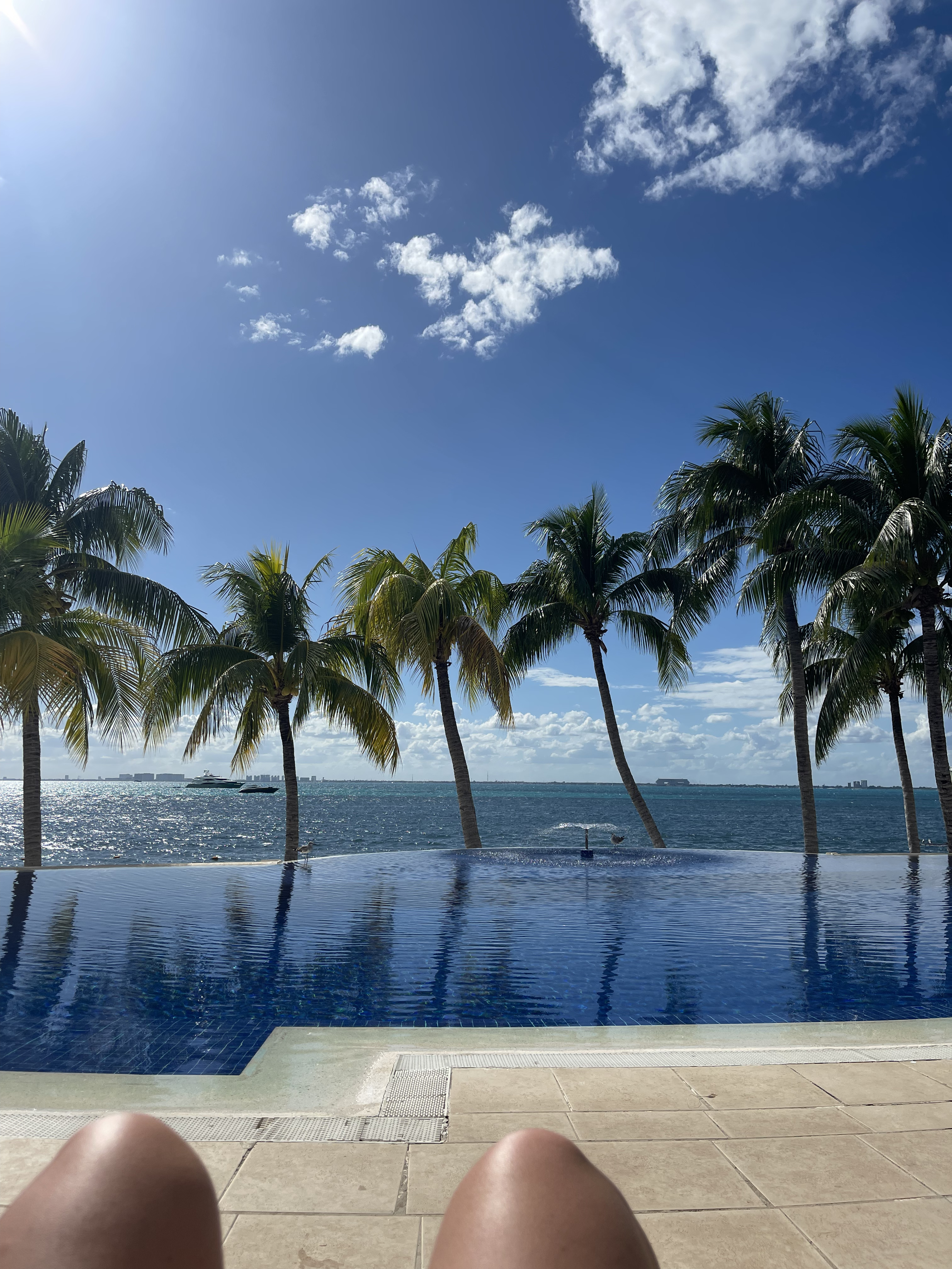 Relaxing by the pool
