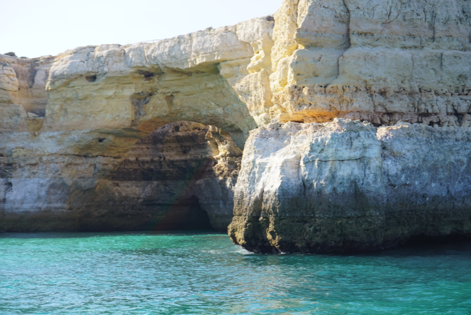 View of Natural arch Elephant Rock of Praia da Marinha in Algarve