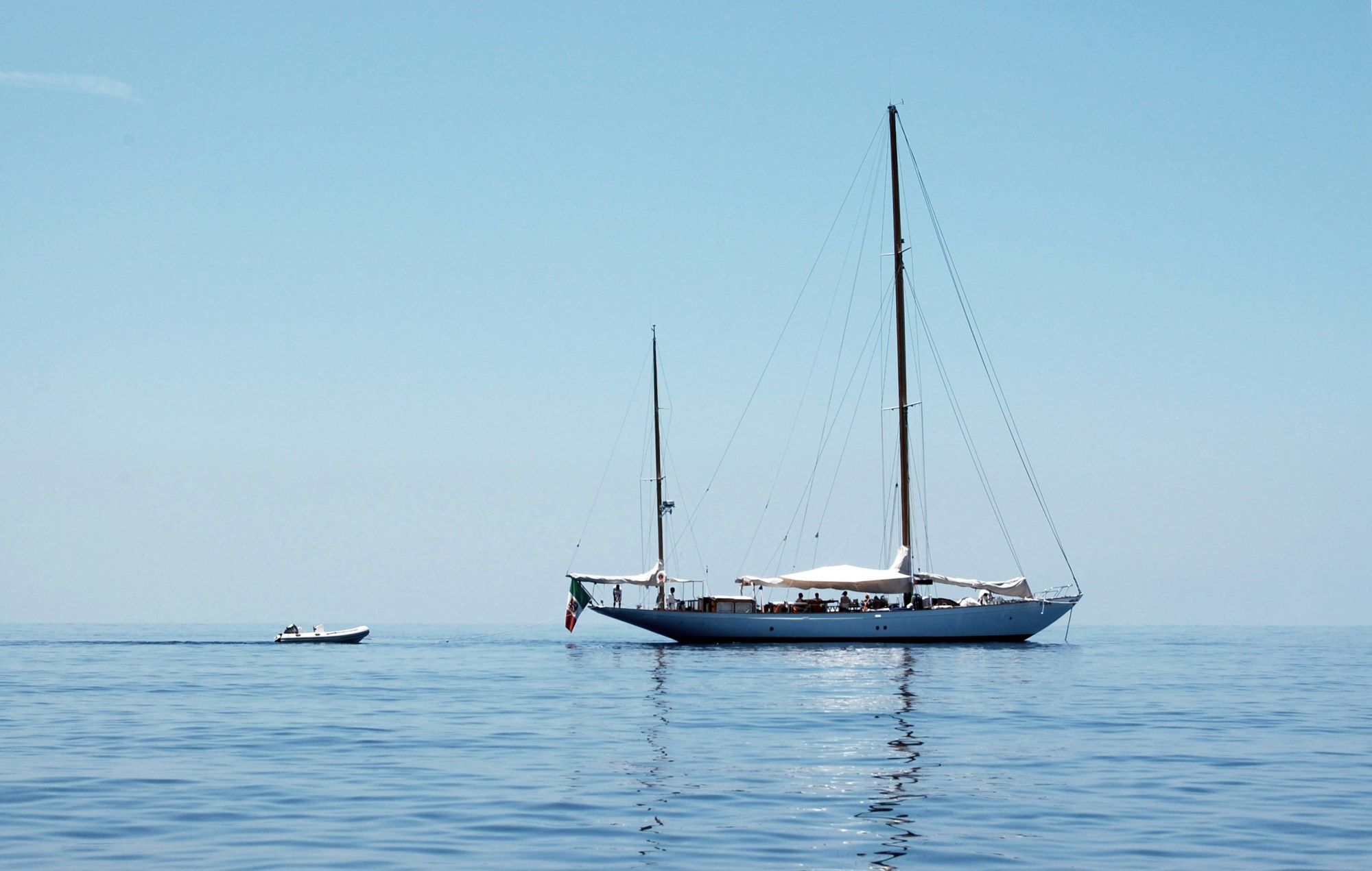 Yacht on sea during daytime.