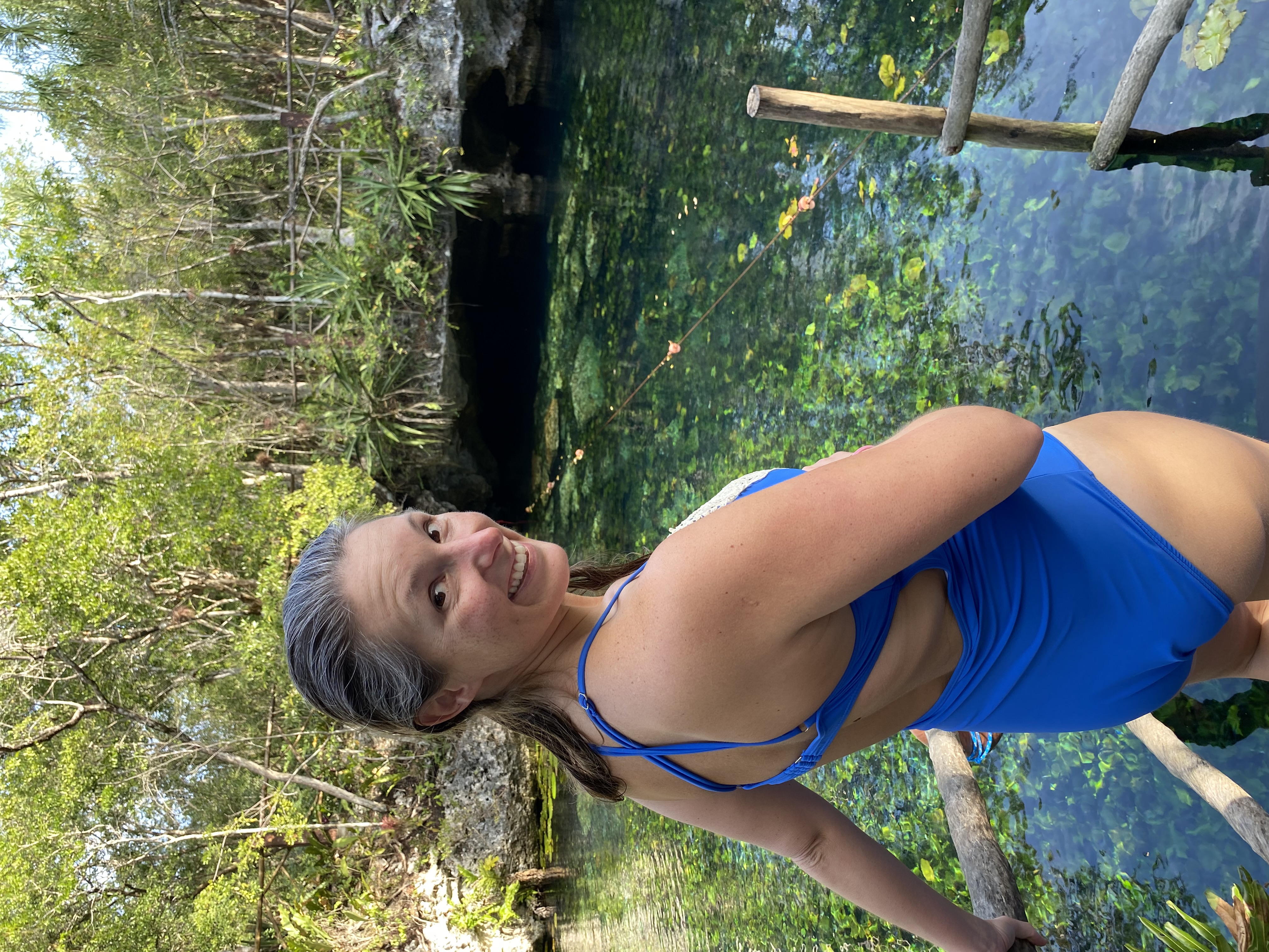 Picture of Kelly in blue swimsuit