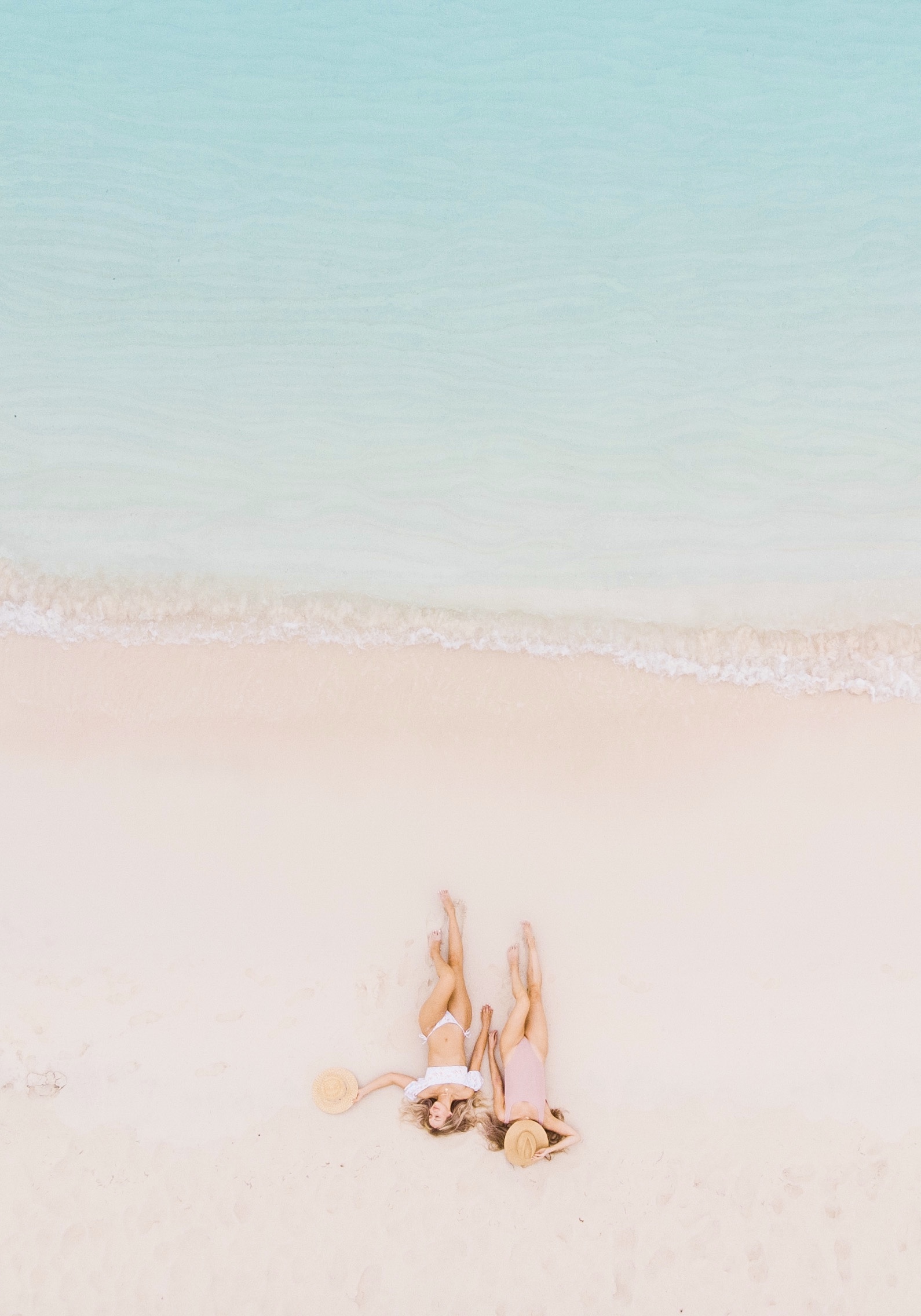 Laying down on the beach
