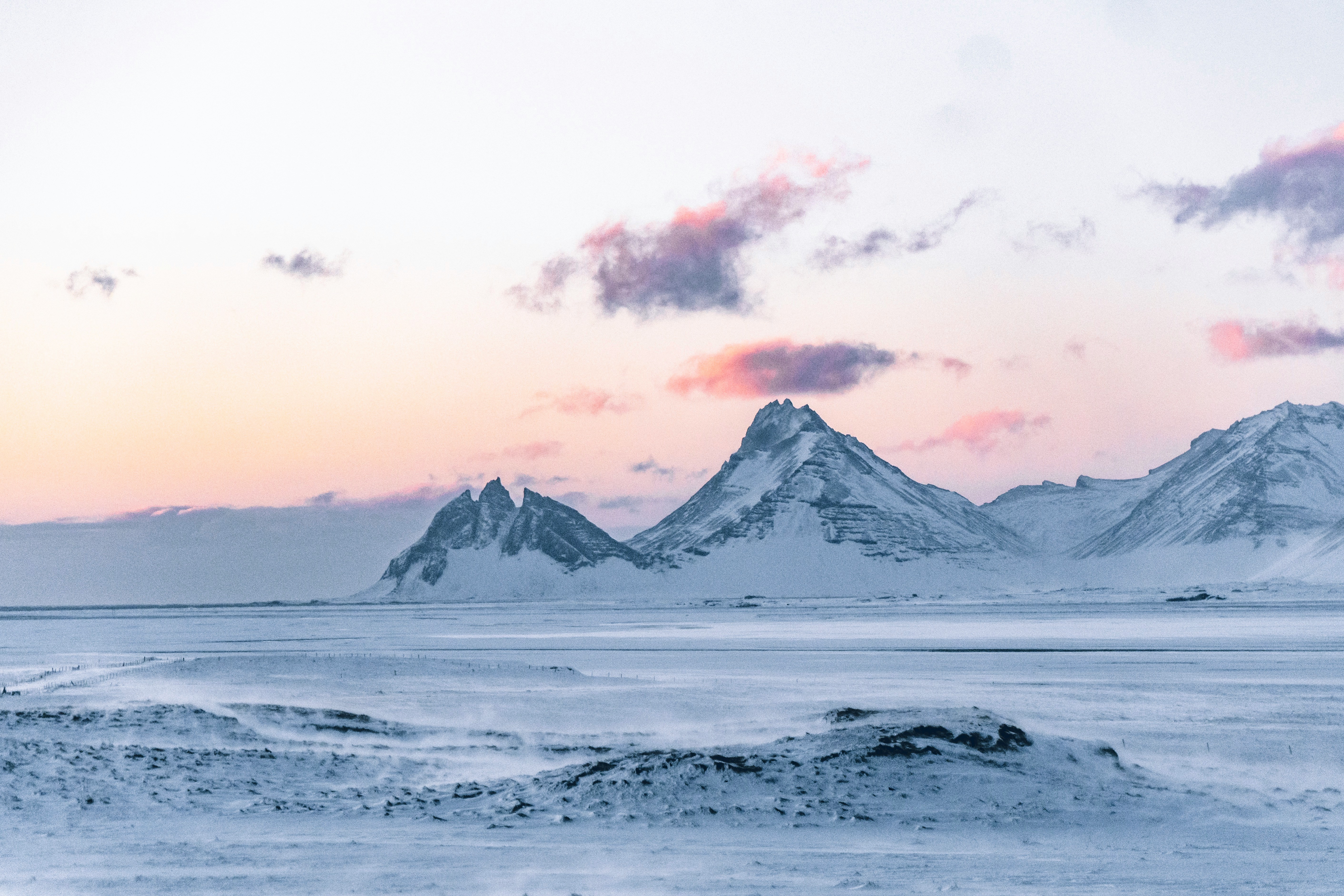 Mountain covered by snow