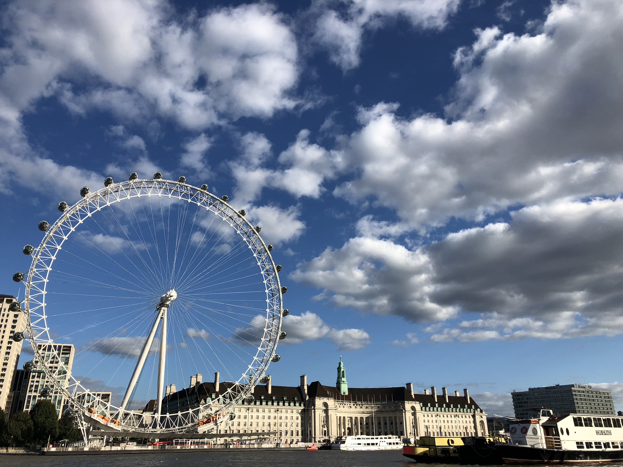 Beautiful view of ferris wheel in London