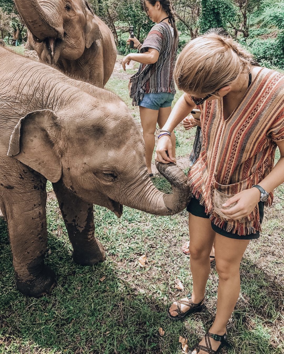 Picture of Adrianna with Sri Lankan elephant