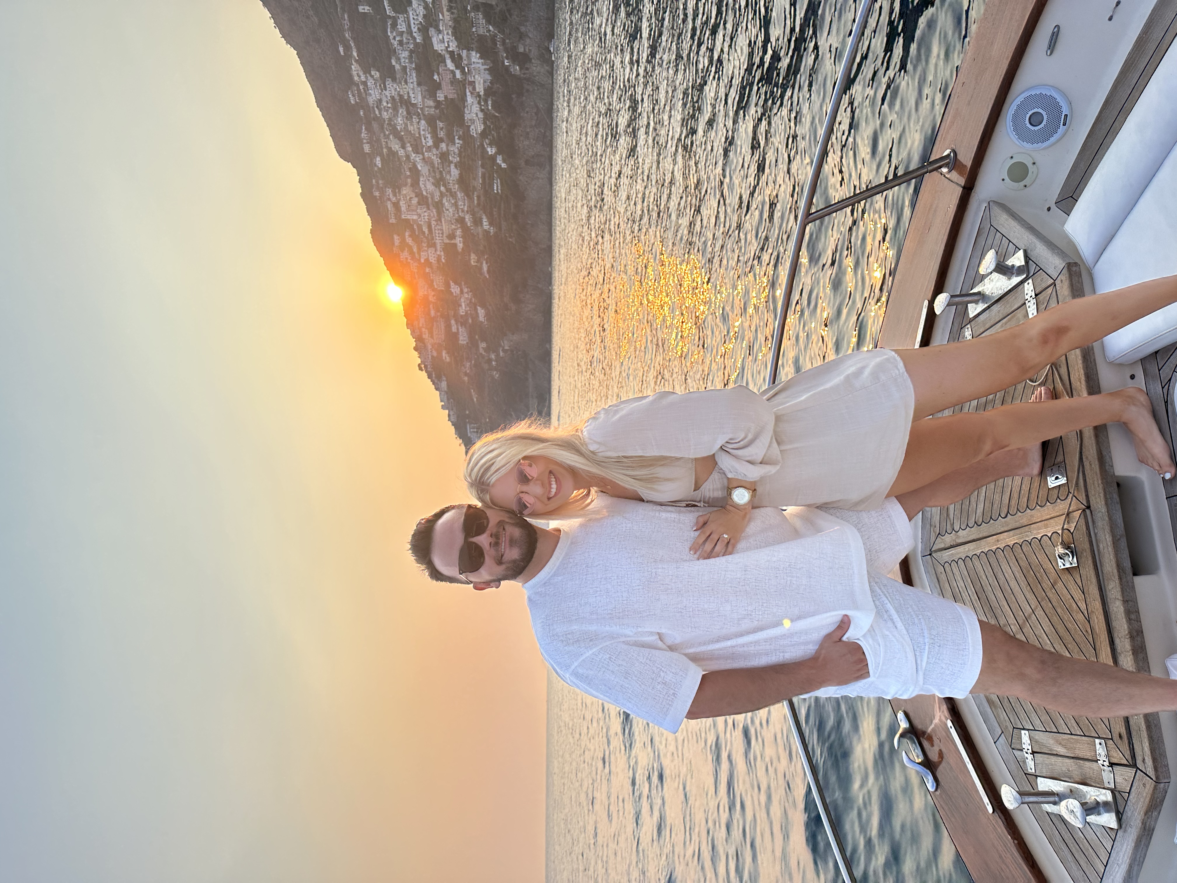Posing for a picture on the boat