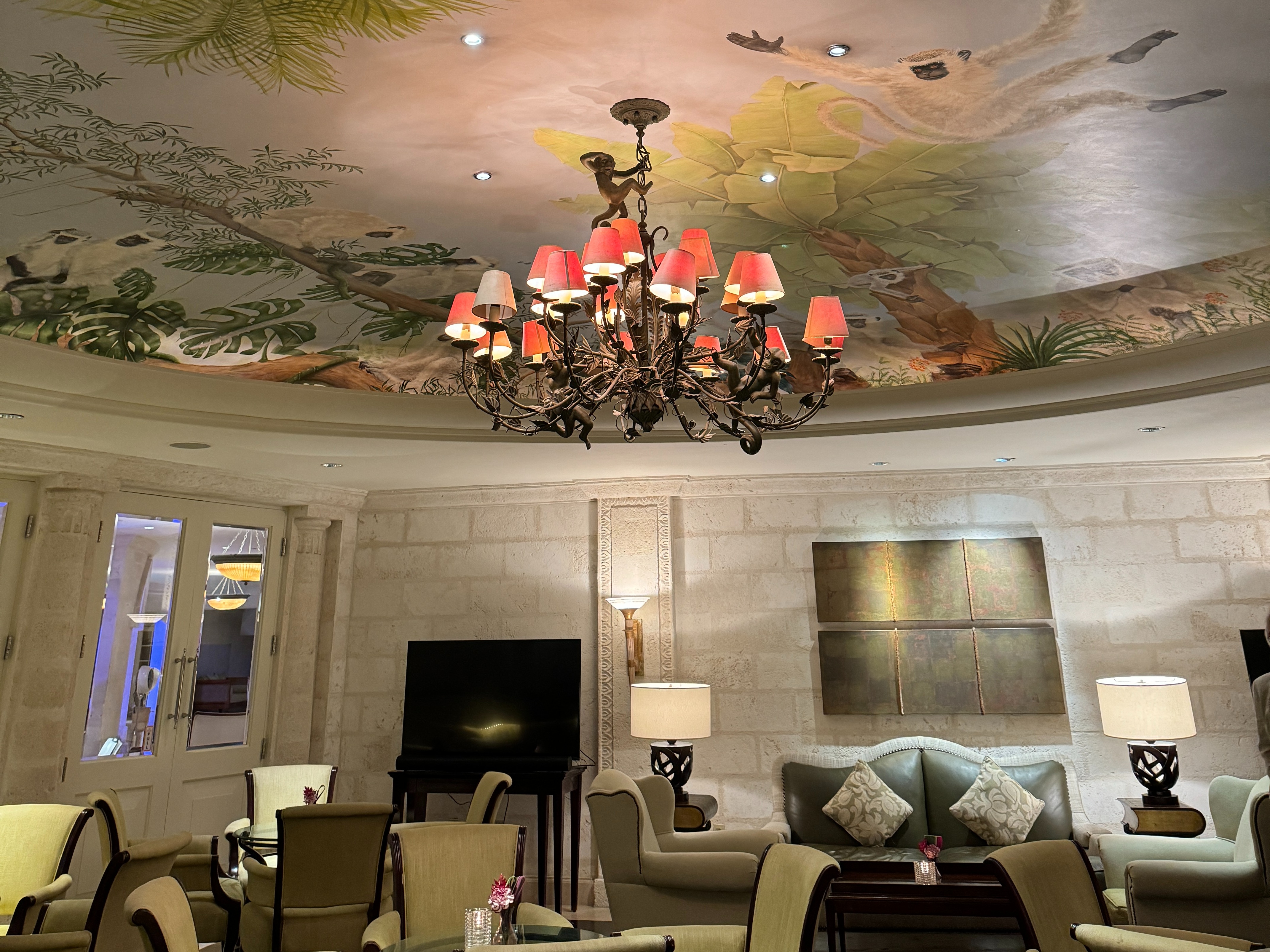 A picture of taken inside of Monkey Bar at Sandy Lane.