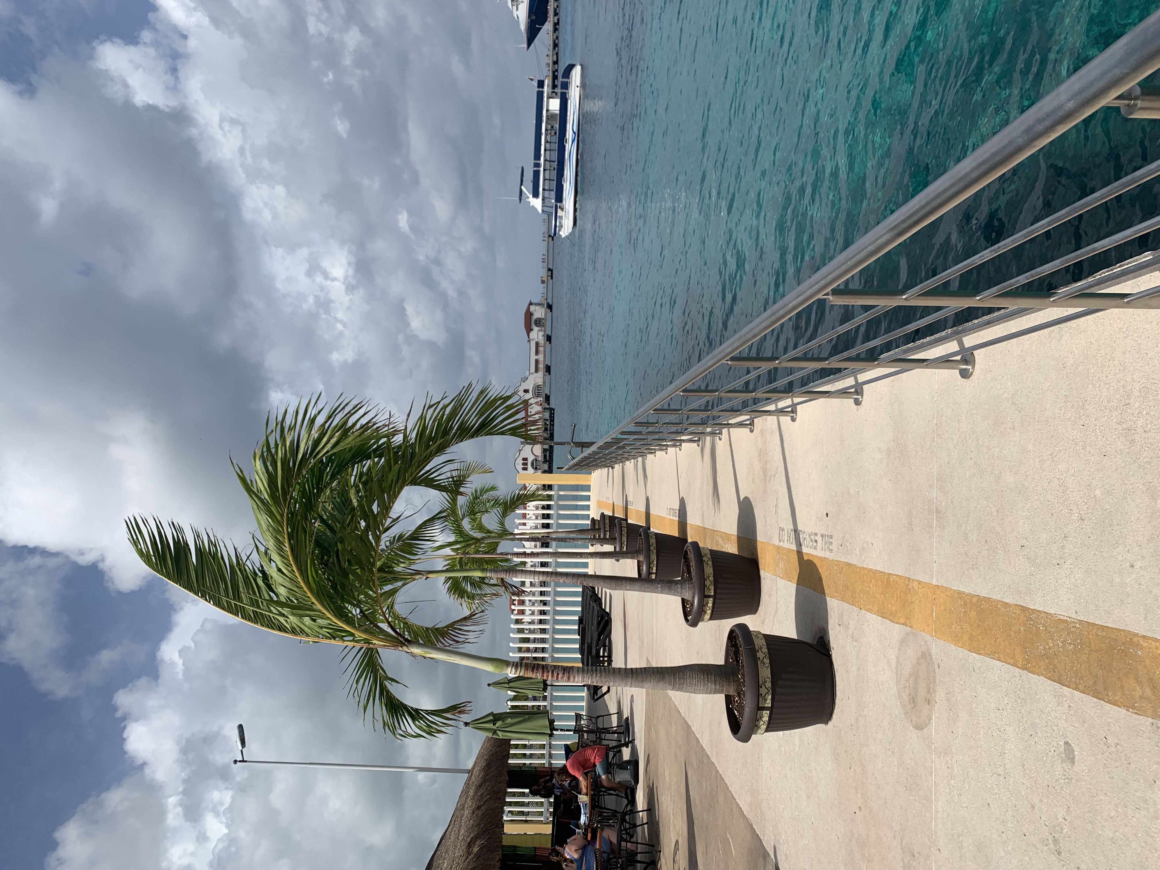 A beautiful view of sea along the cafe