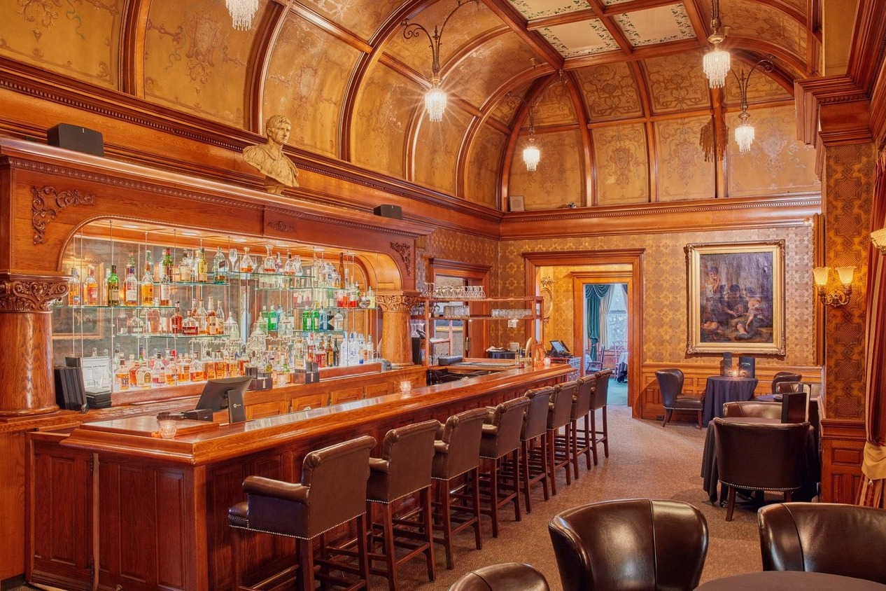The inside of a bar area