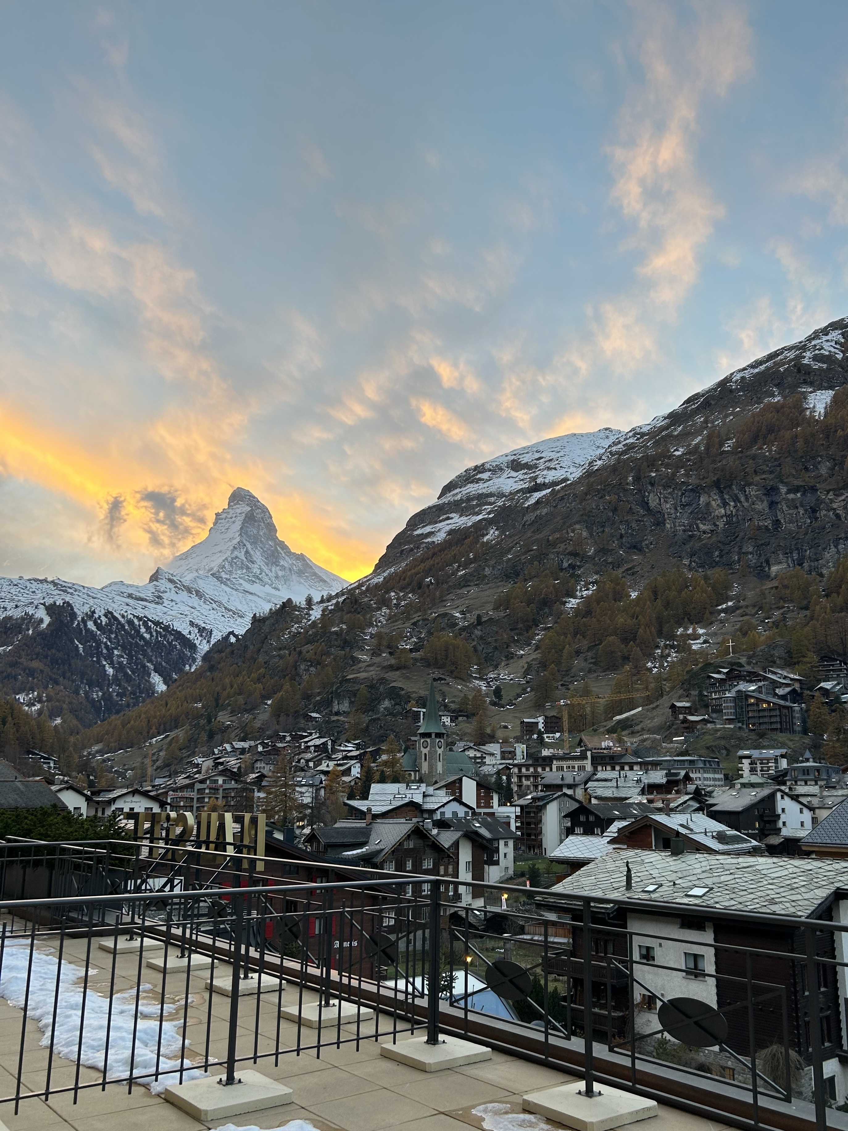 A beautiful view of snow covered mountains