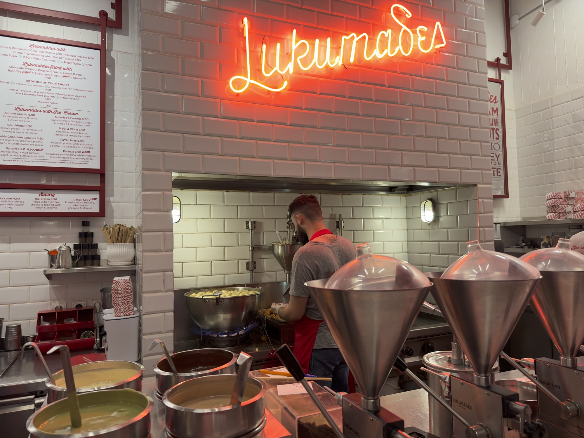 Kitchen of a restaurant Lukumades.