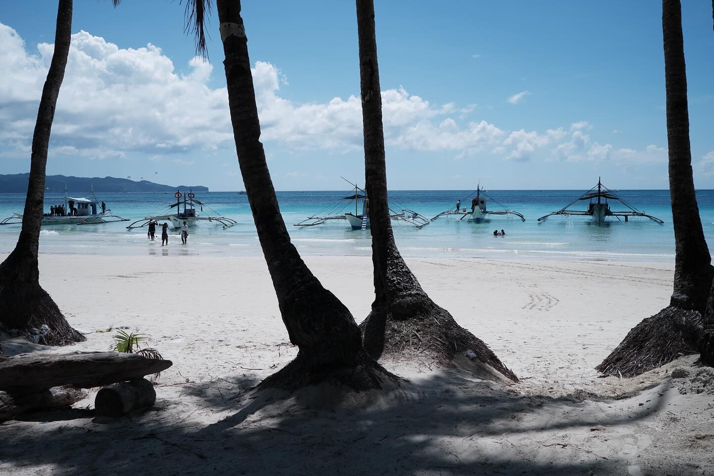 People working on the beach