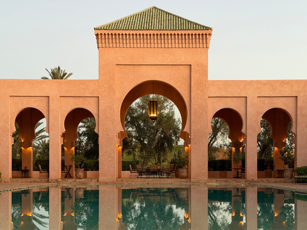 Marrakech rooftops and traditional architecture.