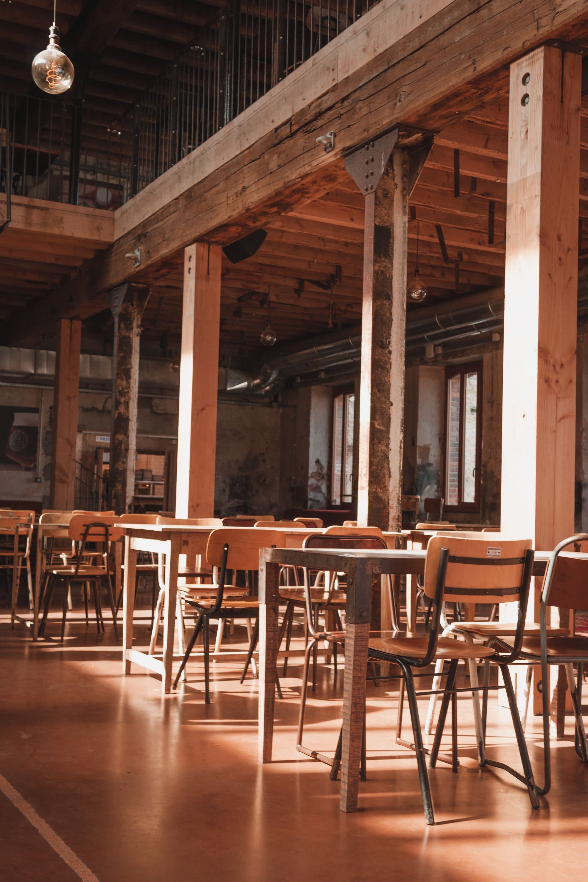 interior of a wood brewery