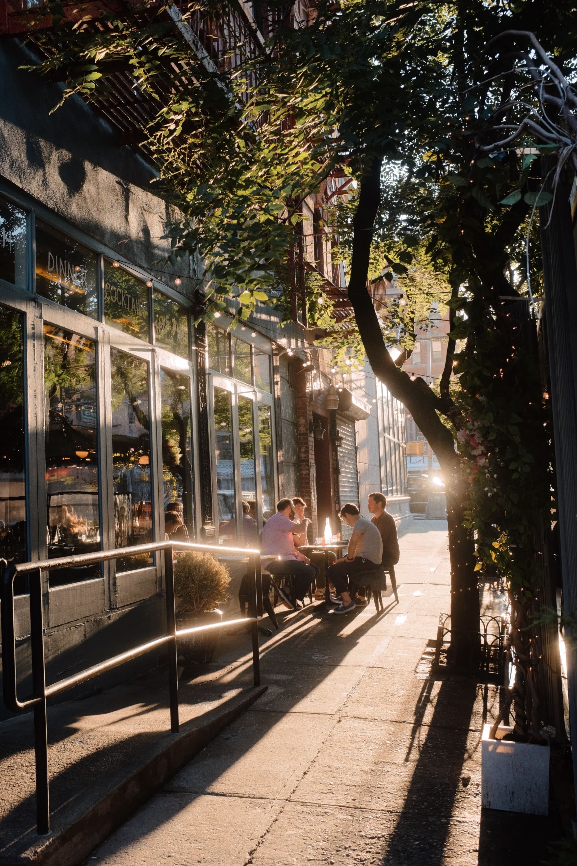 golden hour on city street
