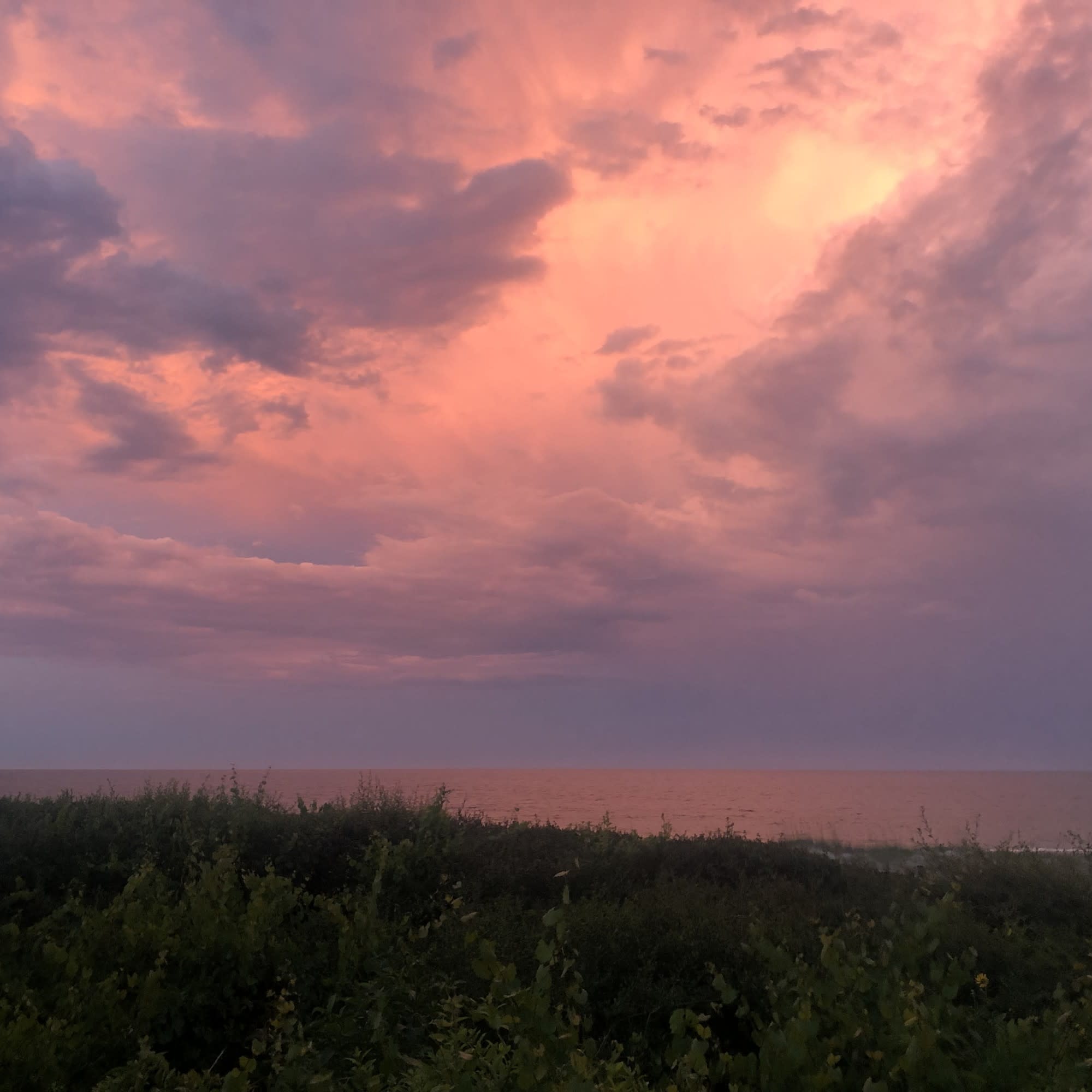 Sunset at beach.
