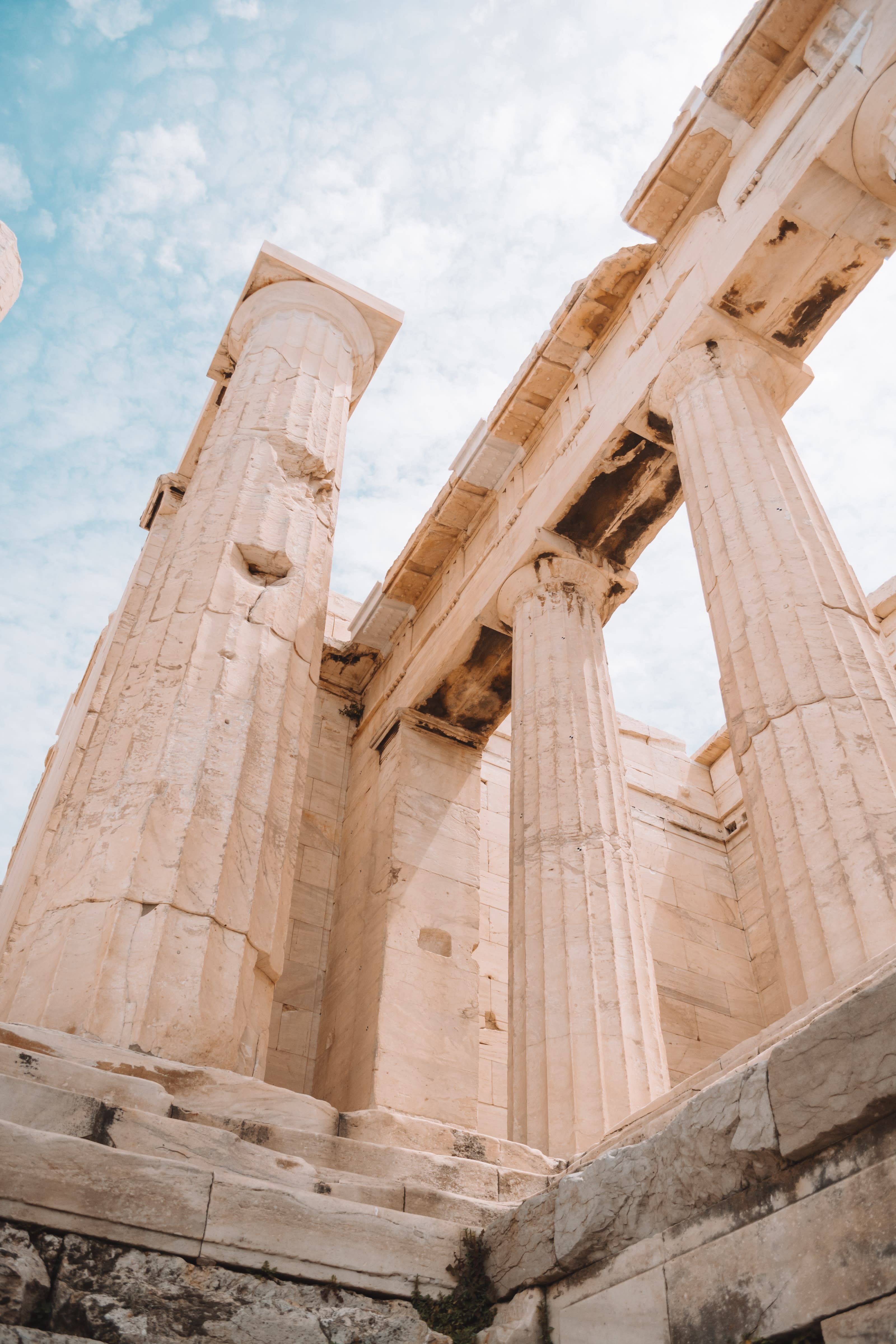Low angle shot of the Parthenon