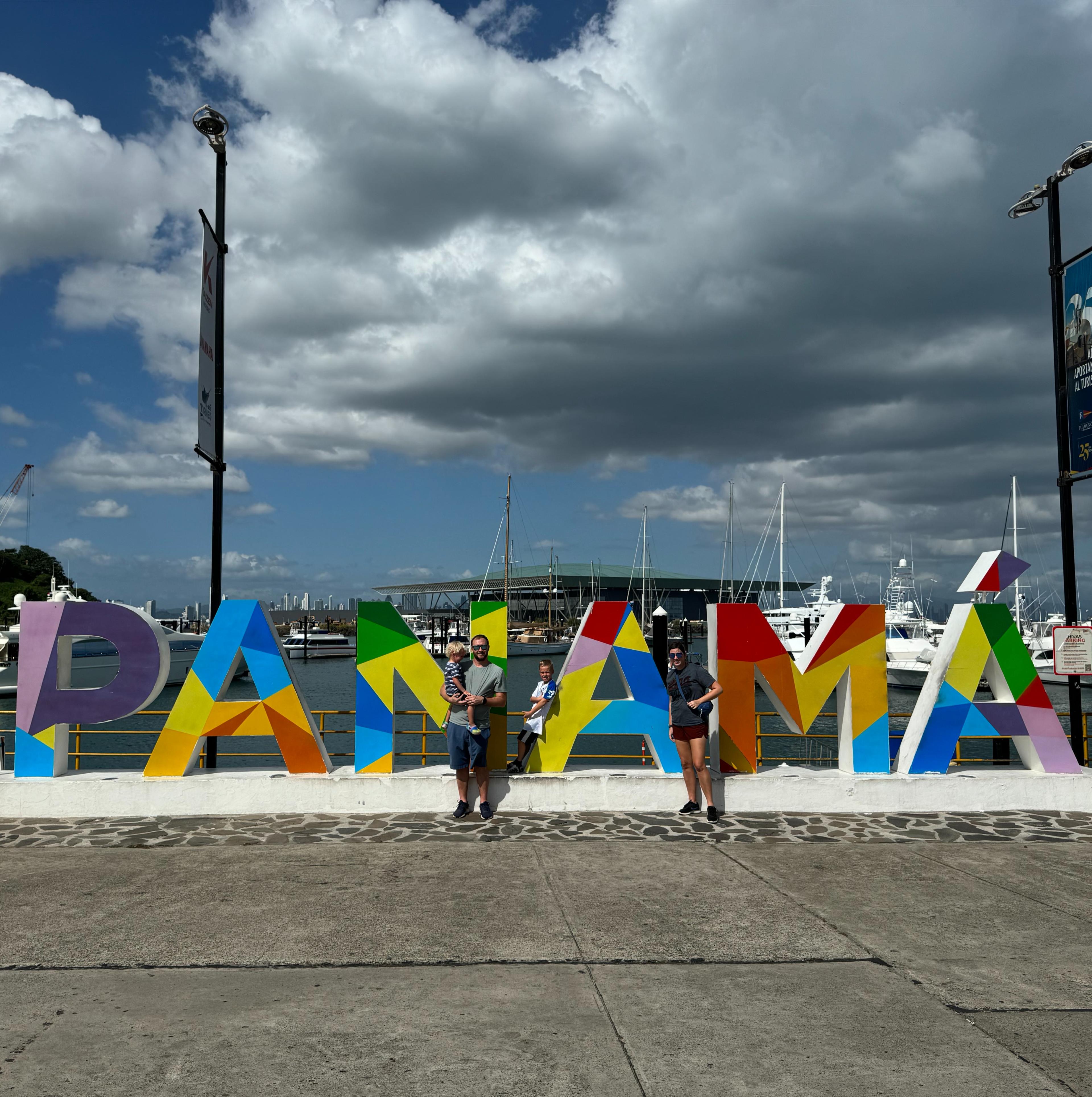 A souvenir photo at the Panama signage