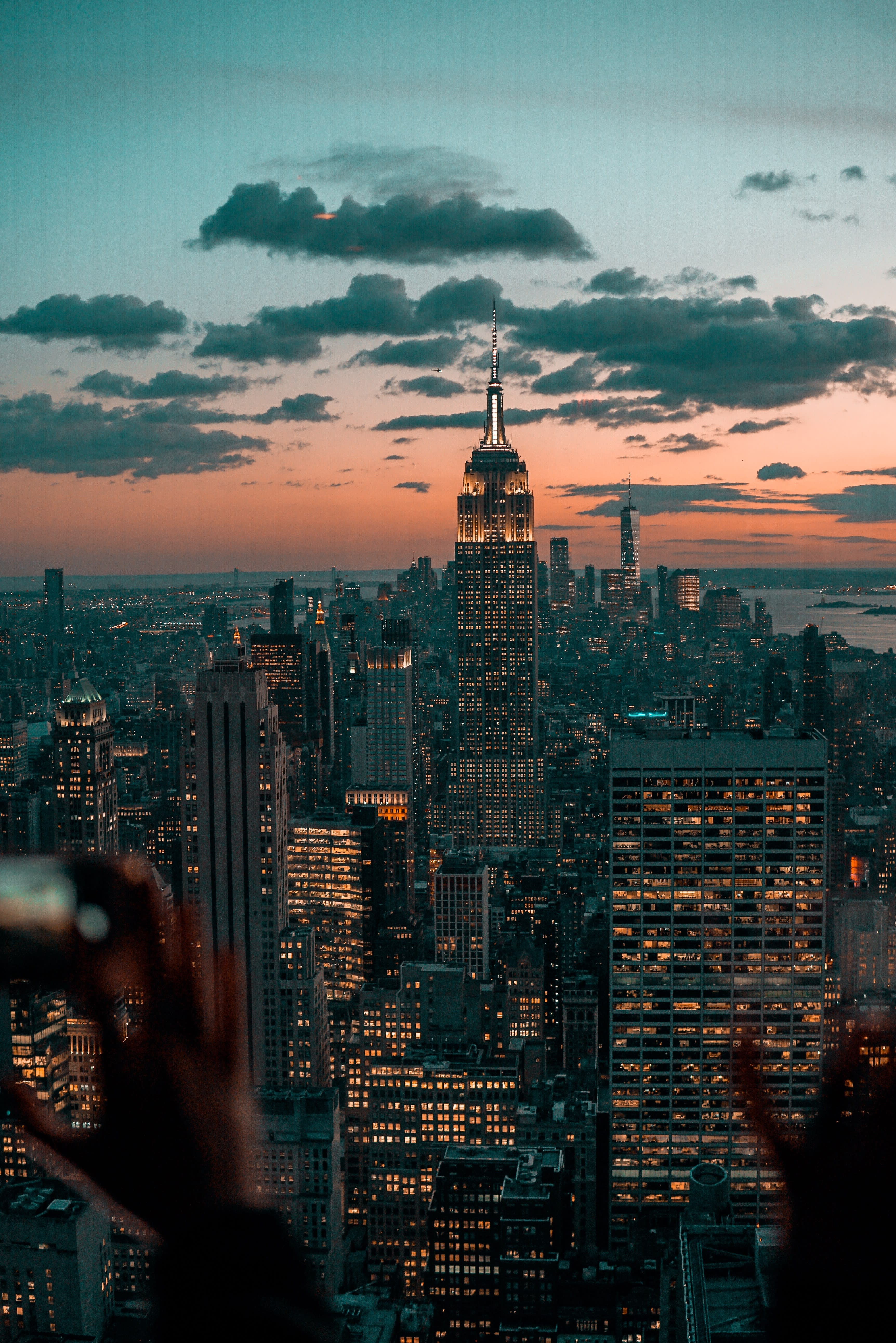 High rise buildings in NYC during night time