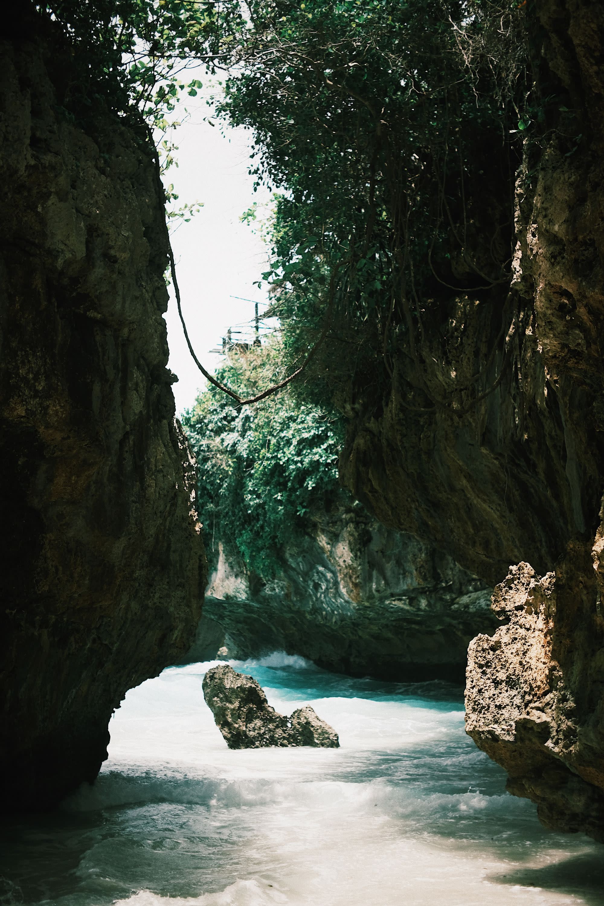 inside the caves of a beach