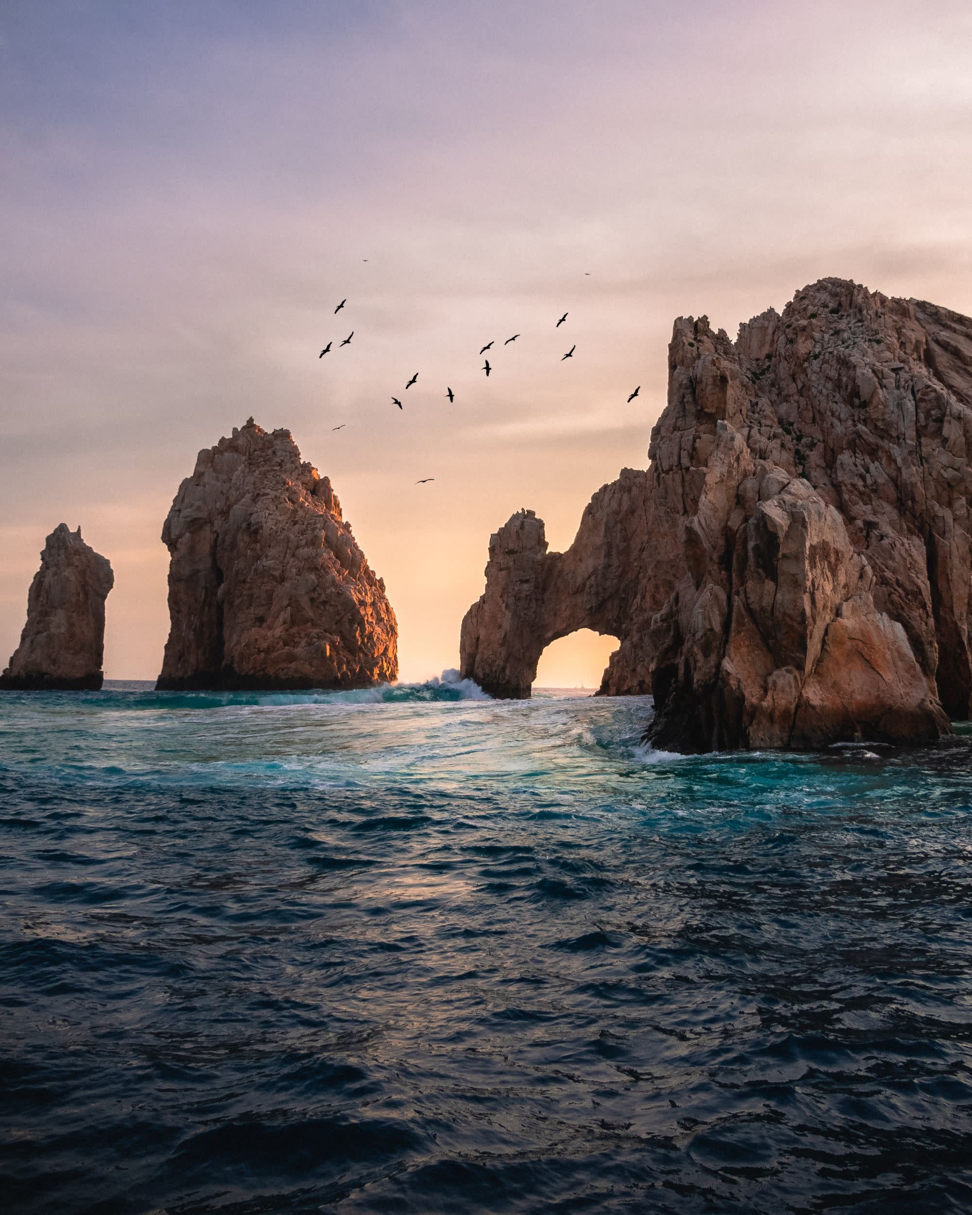 Rock formation on ocean.