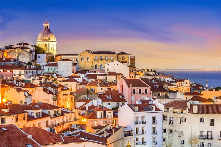 Colorful buildings in Lisbon