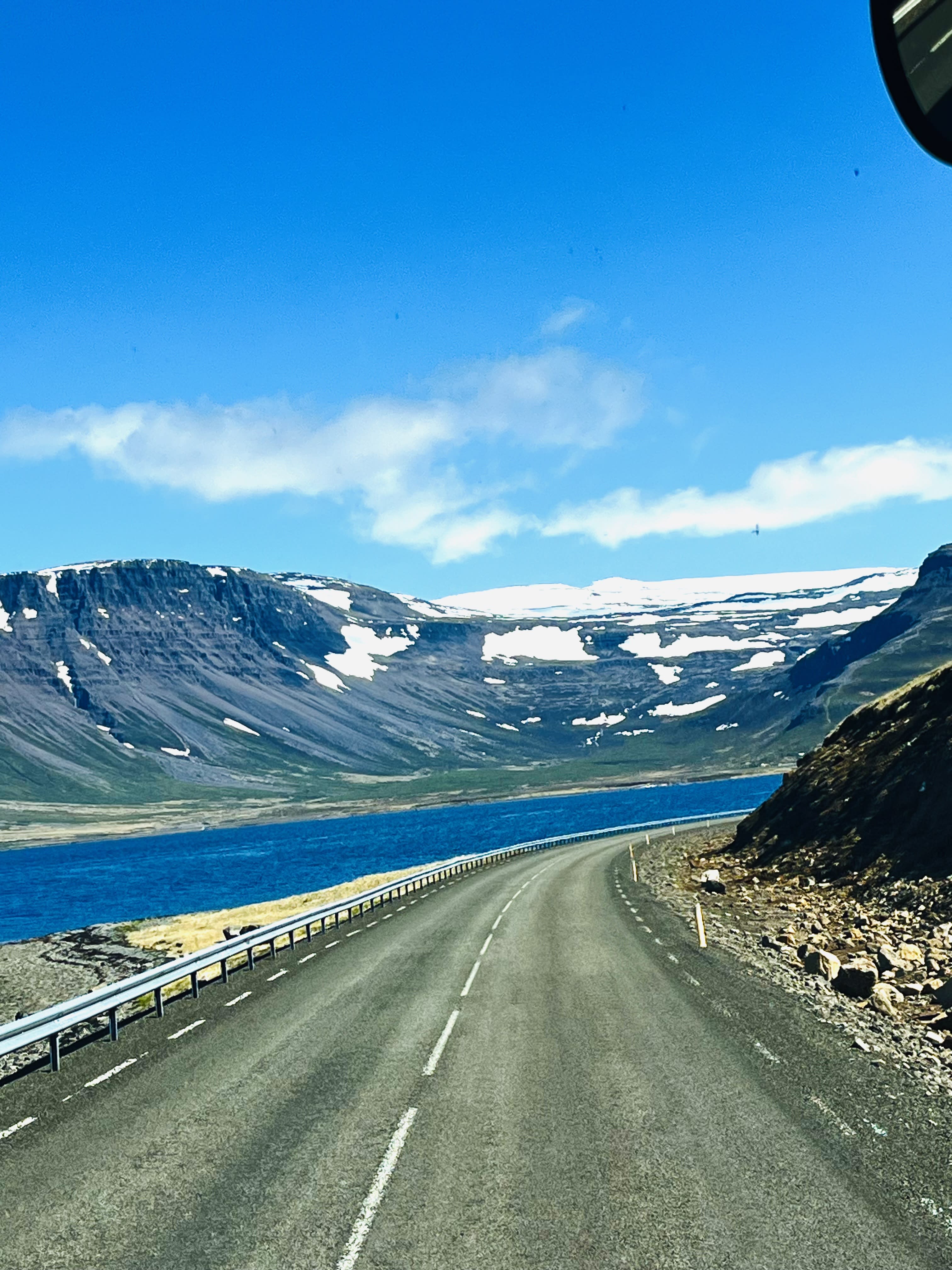 A beautiful view of Iceland seen from the road.